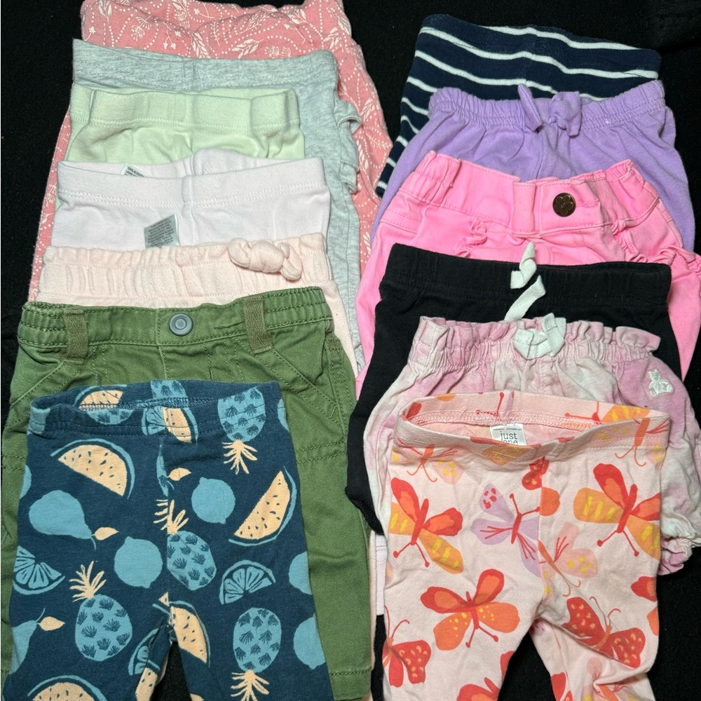 Baby girl bottoms 0-3 months old (preloved)